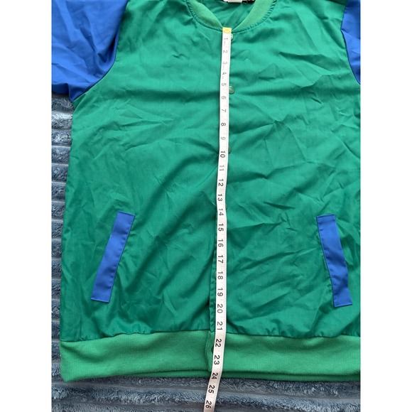 Saved by the Bell Green Blue Bomber Jacket Men's M Zach's jacket - Picture 4 of 6